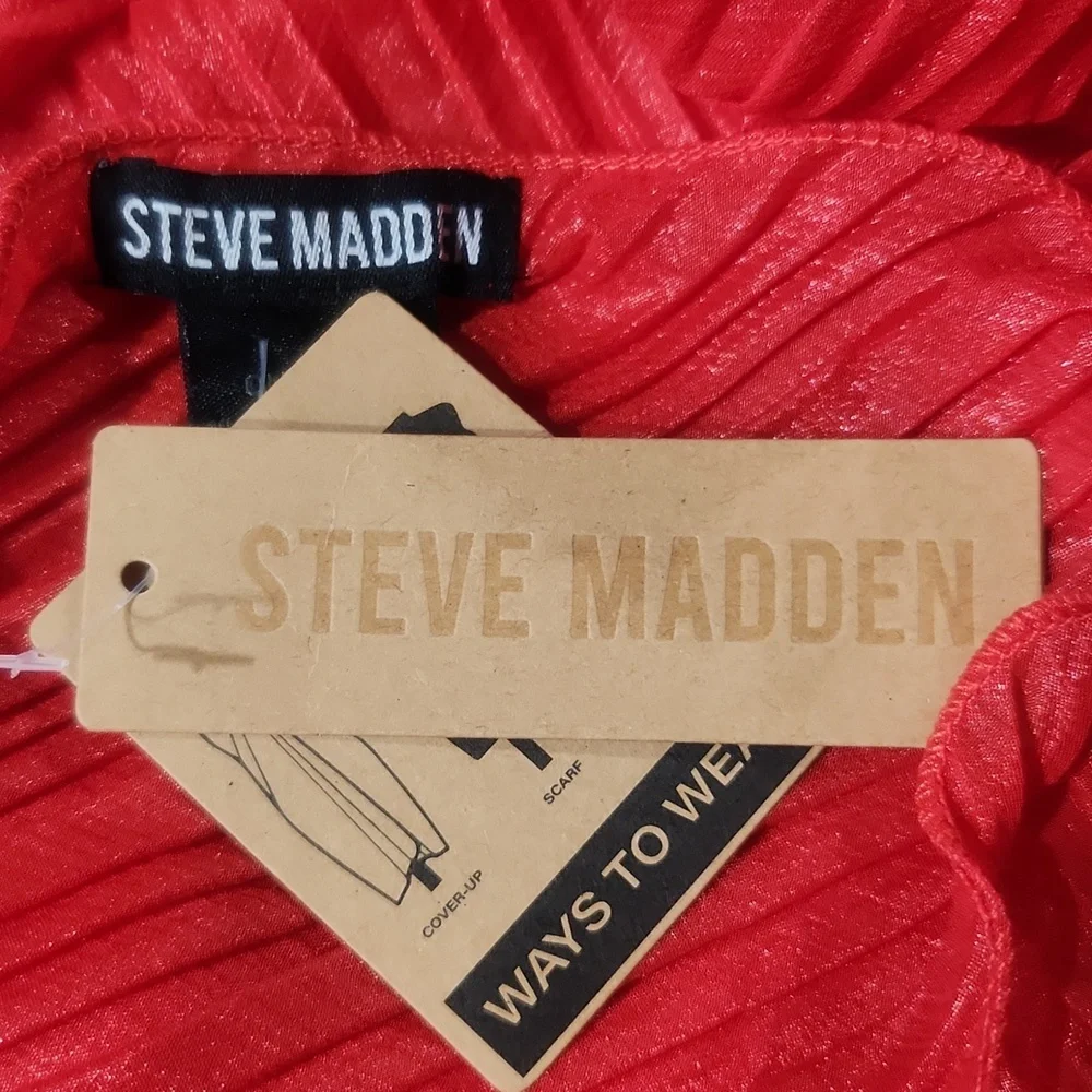 NEW! Steve Madden Red Lightweight Versatile Scarf Wrap Sarong
